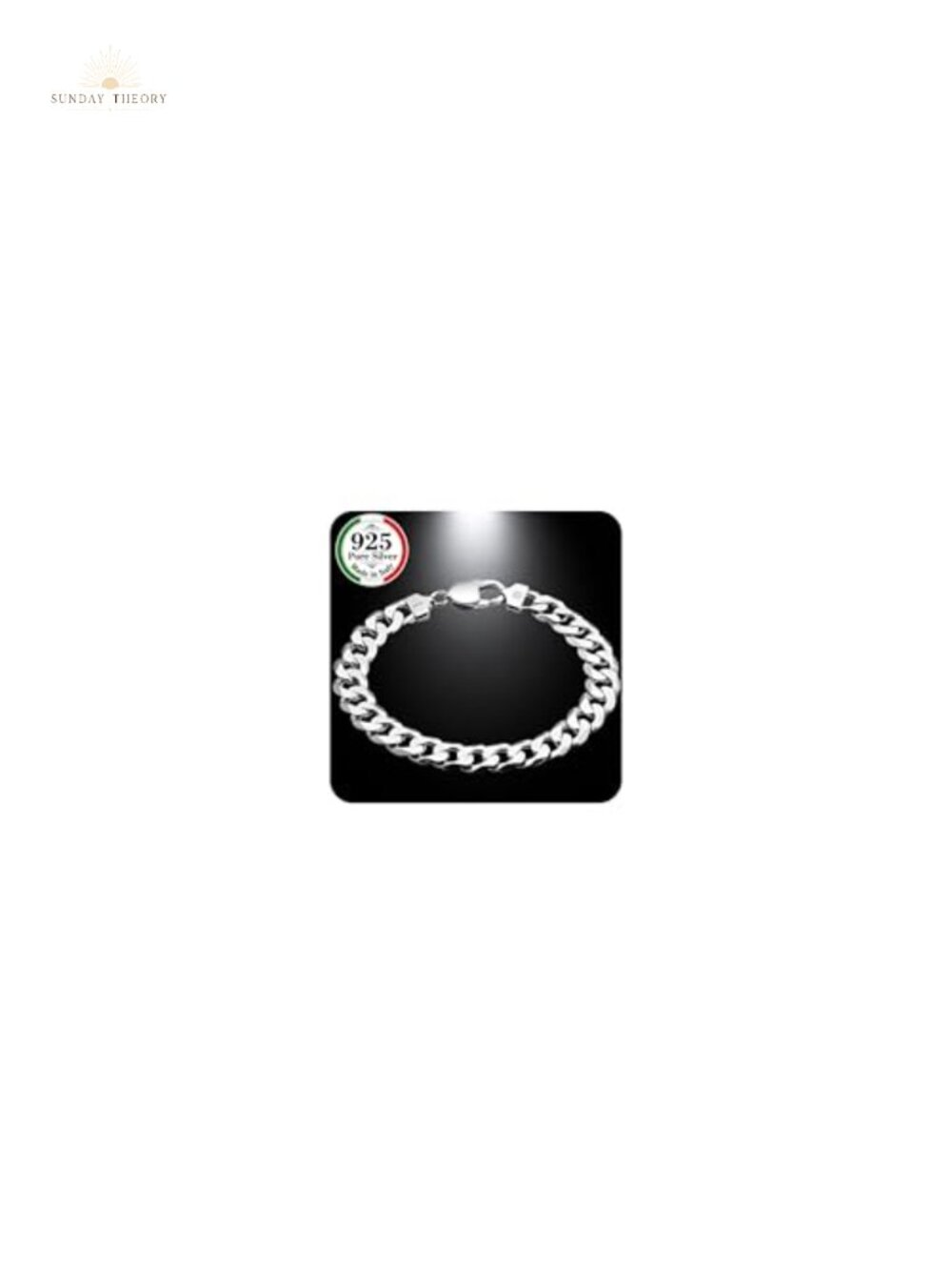 925 Sterling Silver Cuban Link Bracelet Men's 10mm